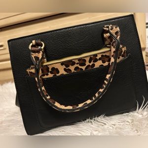 cheetah and black crossbody
